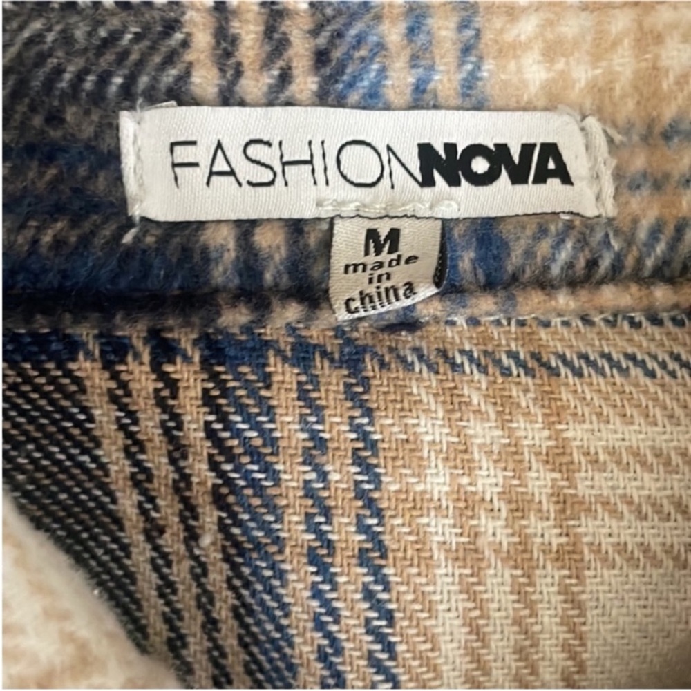Fashion Nova Plaid Denim Jacket - Picture 4 of 6